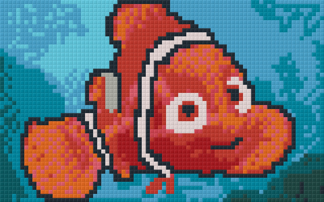 Nemo (Clown Fish) Two [2] Baseplate PixelHobby Mini-mosaic Art Kit image 0
